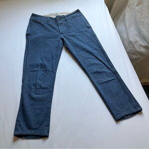 45RPM JAPAN indigo blue cotton denim low rise slim leg cropped pants